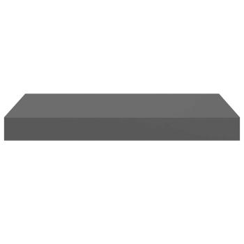 Schweberegale 2 Stk. Hochglanz-Grau 40x23,5x3,8 cm MDF