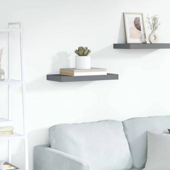 ARDEBO.de - Schweberegal Hochglanz-Grau 50x23,5x3,8 cm MDF