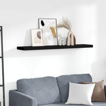 ARDEBO.de - Schweberegal Schwarz 120x23,5x3,8 cm MDF