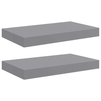 Schwebende Wandregale 2 Stk. Grau 40x23,5x3,8cm MDF