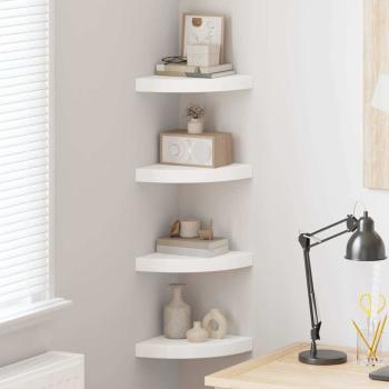 ARDEBO.de - Eck-Schweberegale 4 Stk. Wei? 25x25x3,8 cm MDF