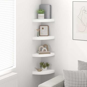 Eck-Schweberegale 4 Stk. Wei? 25x25x3,8 cm MDF