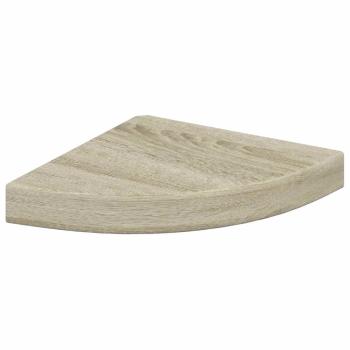 Eck-Schweberegale 4 Stk. Eichen-Optik 25x25x3,8 cm MDF