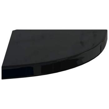 Eck-Schweberegal Hochglanz-Schwarz 35x35x3,8 cm MDF
