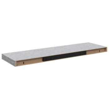 Schweberegale 2 Stk. Betongrau 80x23,5x3,8 cm MDF