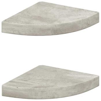 Eck-Schweberegale 2 Stk. Betongrau 25x25x3,8 cm MDF
