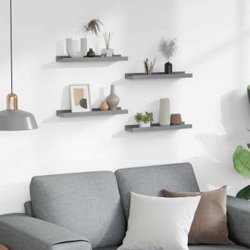 Wandregale 4 Stk. Grau 40x9x3 cm