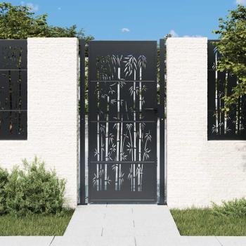 ARDEBO.de - Gartentor Anthrazit 100x200 cm Stahl Bambus-Design