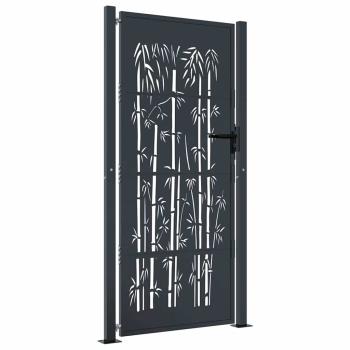 Gartentor Anthrazit 100x200 cm Stahl Bambus-Design