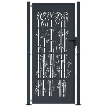 Gartentor Anthrazit 100x200 cm Stahl Bambus-Design