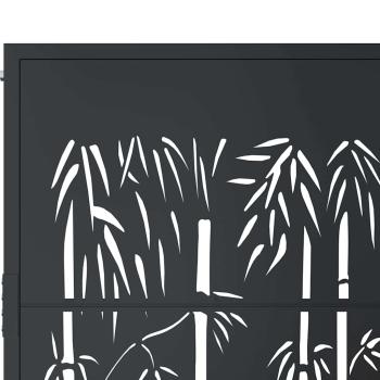 Gartentor Anthrazit 100x200 cm Stahl Bambus-Design