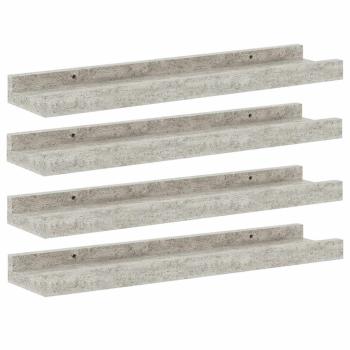 Wandregale 4 Stk. Betongrau 40x9x3 cm