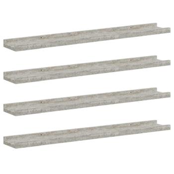 Wandregale 4 Stk. Betongrau 80x9x3 cm