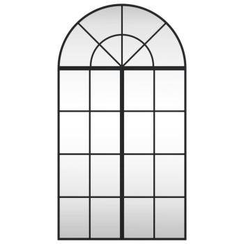 Wandspiegel Schwarz 60x110 cm Gewölbt Eisen
