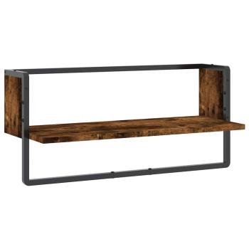 Wandregal mit Stange R?uchereiche 65x25x30 cm