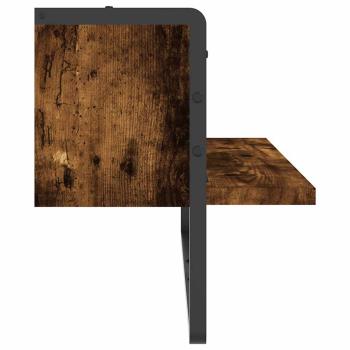 Wandregal mit Stange R?uchereiche 65x25x30 cm