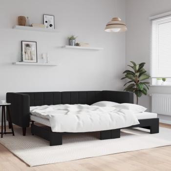 ARDEBO.de - Tagesbett Ausziehbar Schwarz 90x200 cm Samt