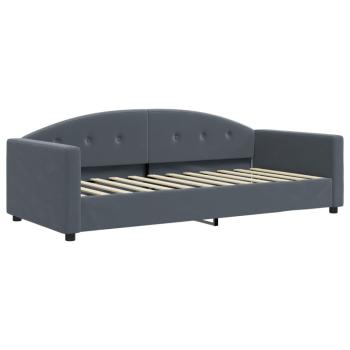 Tagesbett Ausziehbar Dunkelgrau 90x200 cm Samt
