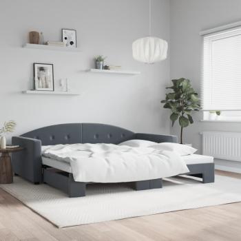 ARDEBO.de - Tagesbett Ausziehbar Dunkelgrau 100x200 cm Samt