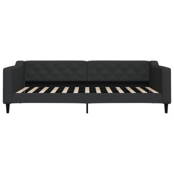 Tagesbett Ausziehbar Schwarz 100x200 cm Stoff