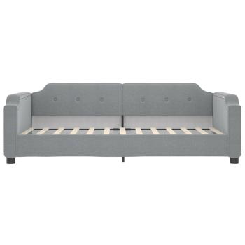 Tagesbett Ausziehbar Hellgrau 100x200 cm Stoff