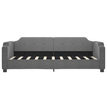 Tagesbett Ausziehbar Dunkelgrau 90x190 cm Stoff