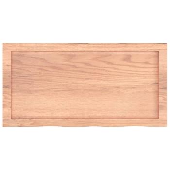 Tischplatte Hellbraun 80x40x(2-4) cm Massivholz Eiche Behandelt