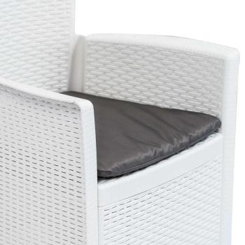 9-tlg. Garten-Essgruppe Kunststoff Weiß Rattan-Optik