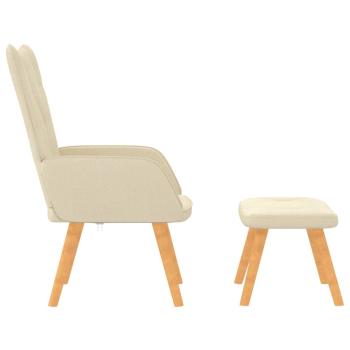 Relaxsessel mit Hocker Creme Stoff