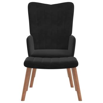 Relaxsessel mit Hocker Schwarz Samt