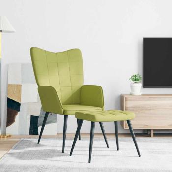 Relaxsessel mit Hocker Grün Stoff