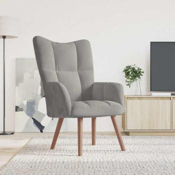ARDEBO.de - Relaxsessel Hellgrau Samt