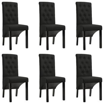 ARDEBO.de - Esszimmerstühle 6 Stk. Schwarz Stoff