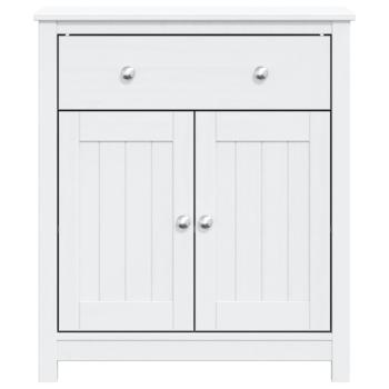 Badschrank BERG Weiß 69,5x34x80 cm Massivholz Kiefer