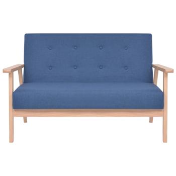 Sofagarnitur 2-tlg. Stoff Blau