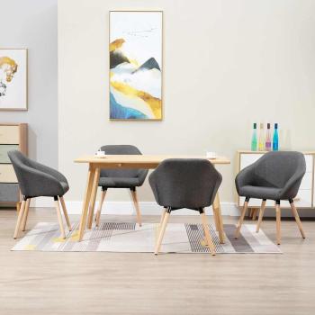 ARDEBO.de - Esszimmerstühle 4 Stk. Dunkelgrau Stoff