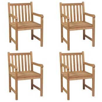 Gartenst?hle 4 Stk. mit Beigen Kissen Massivholz Teak