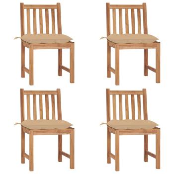 ARDEBO.de - Gartenstühle 4 Stk. mit Kissen Massivholz Teak