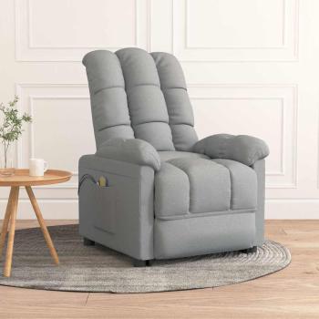ARDEBO.de - Massagesessel Elektrisch Hellgrau Stoff
