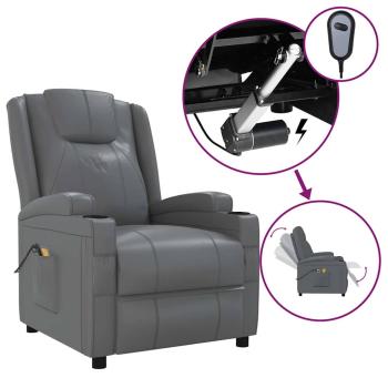 Massagesessel Elektrisch Anthrazit Kunstleder
