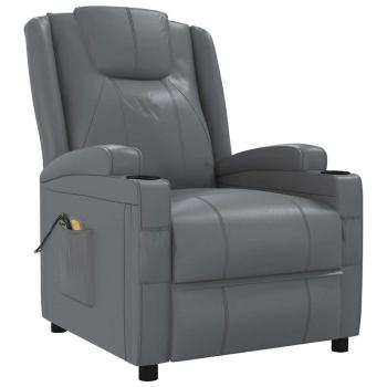 Massagesessel Elektrisch Anthrazit Kunstleder