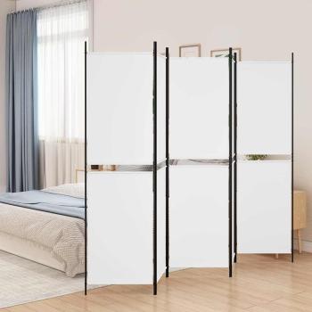 ARDEBO.de - 5-tlg. Paravent Weiß 250x200 cm Stoff