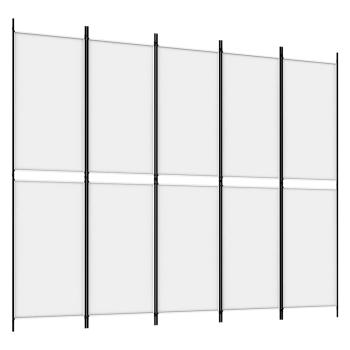5-tlg. Paravent Weiß 250x200 cm Stoff