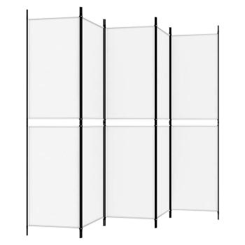 5-tlg. Paravent Weiß 250x200 cm Stoff