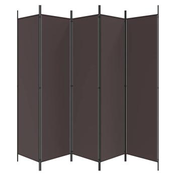 6-tlg. Paravent Braun 300x200 cm Stoff