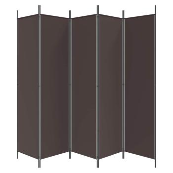 5-tlg. Paravent Braun 250x200 cm Stoff
