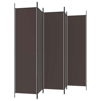 5-tlg. Paravent Braun 250x200 cm Stoff