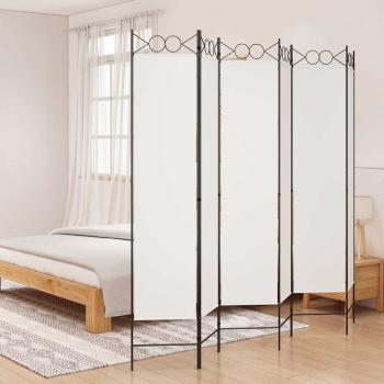 ARDEBO.de - 6-tlg. Paravent Weiß 240x200 cm Stoff