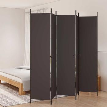 ARDEBO.de - 5-tlg. Paravent Braun 250x220 cm Stoff