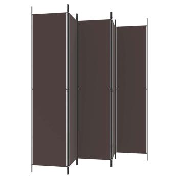 5-tlg. Paravent Braun 250x220 cm Stoff
